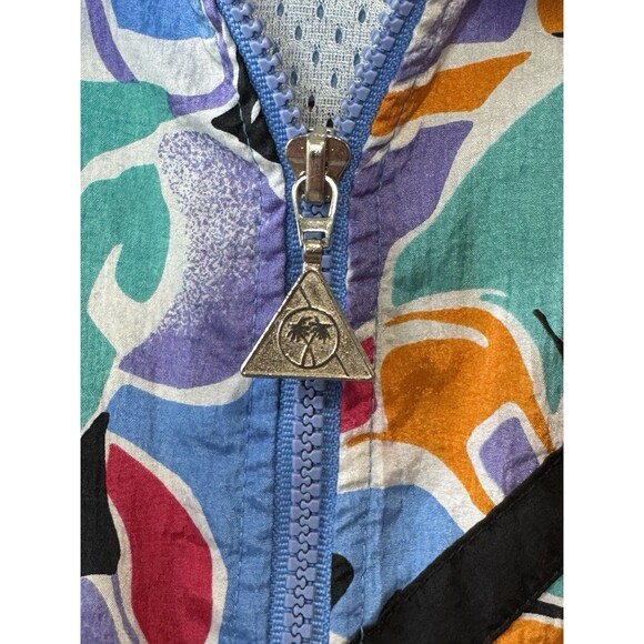 Vtg Casual Isle 80s windbreaker Women's size Large Geometric colorful Gma Vibes - Picture 4 of 7